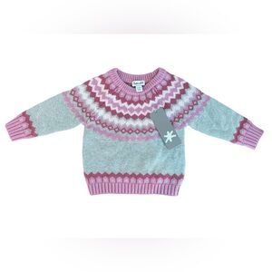 NWT Infant Girl Fair Isle Fun Sweater Size 6-12M